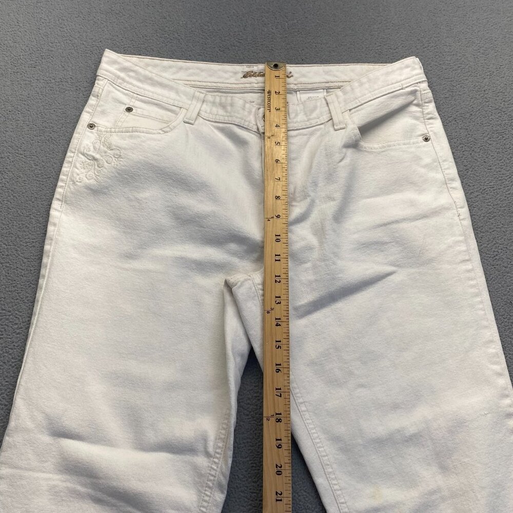 Eddie Bauer Classic Bootcut Jeans Women's White Size 12 Denim,Embroidery - Picture 5 of 12